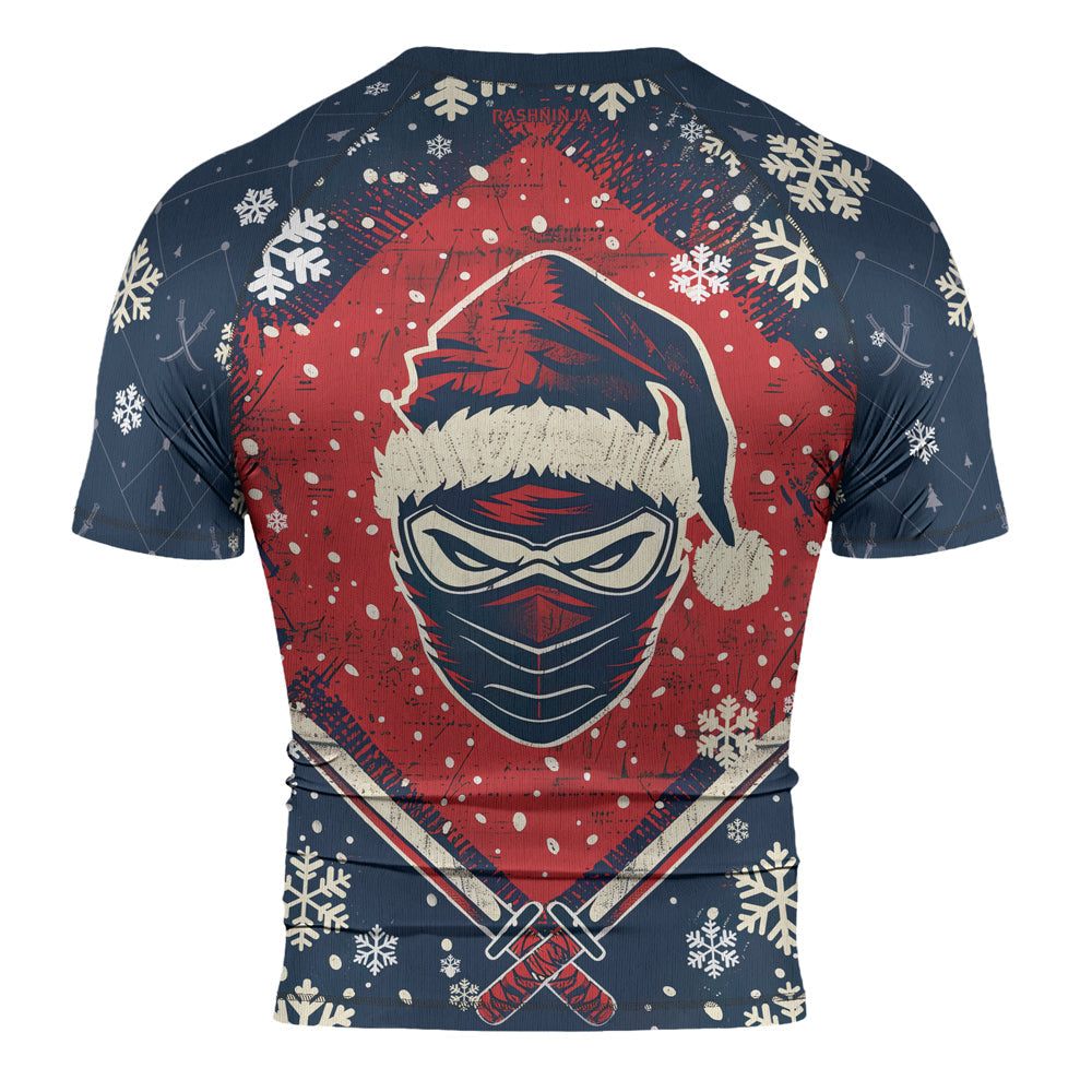 Rashninja Christmas Ninja Santa Men's Short Sleeve Rash Guard