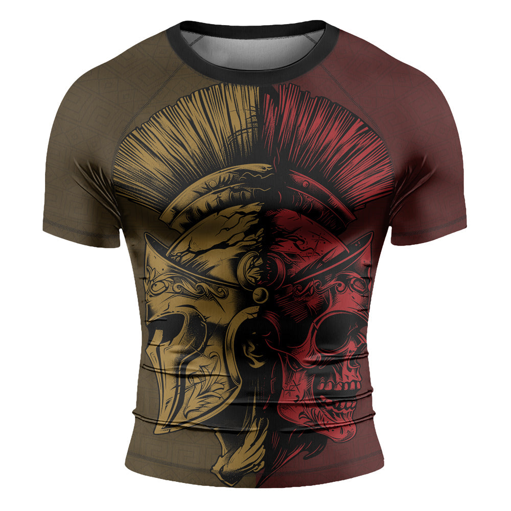 Rashninja Spartan Skull Clash Men's Short Sleeve Rash Guard