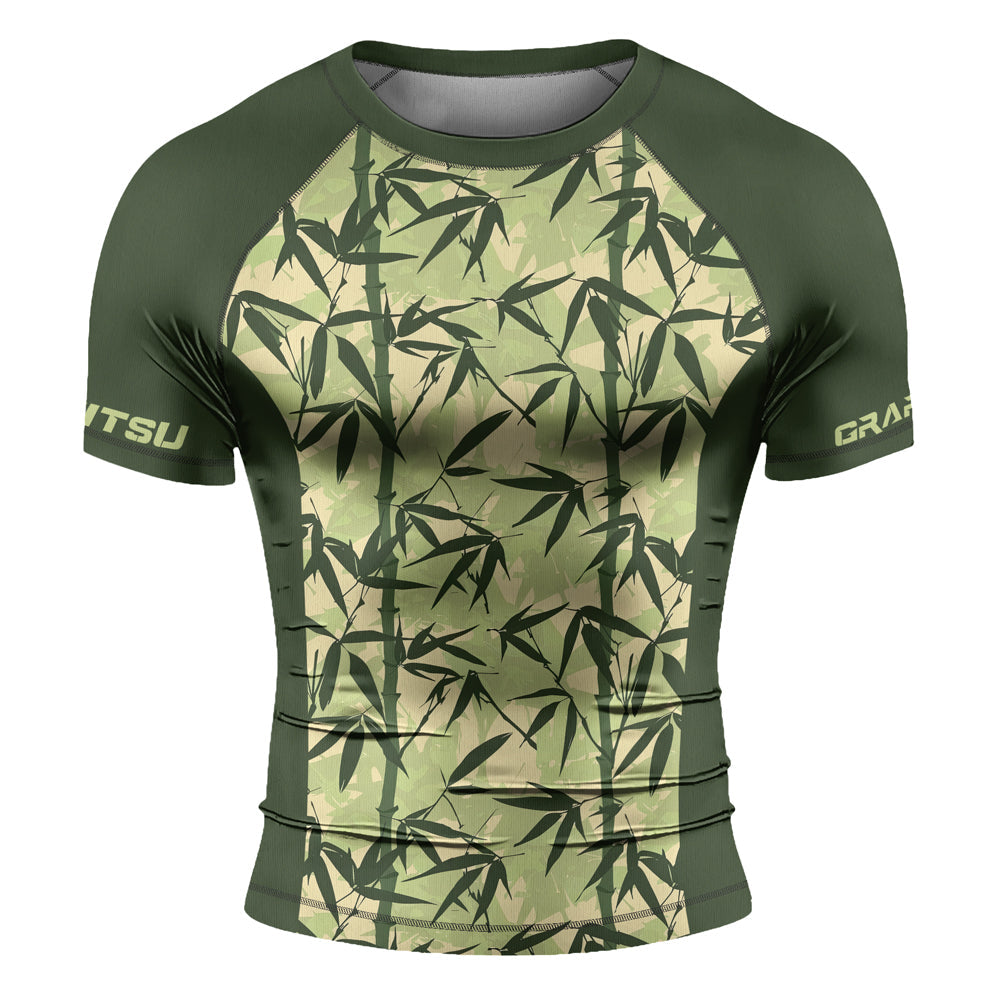 Rashninja Camouflage Bamboo Leaf Blend Men's Short Sleeve Rash Guard