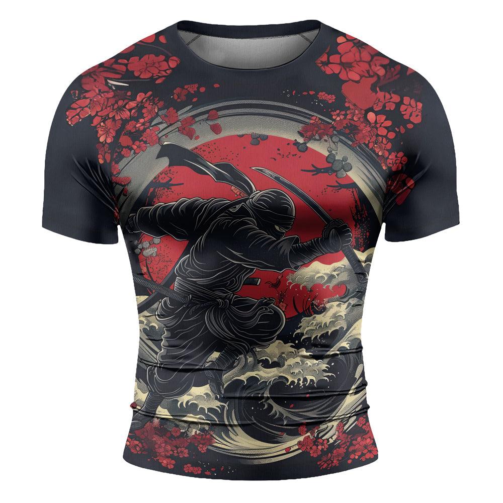 Rashninja Ninja Great Wave Men's Short Sleeve Rash Guard