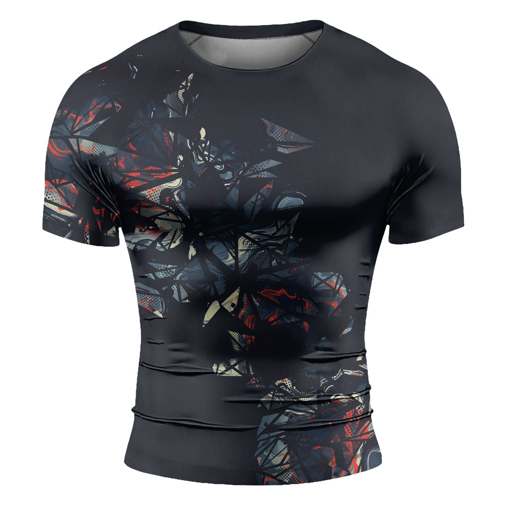 Rashninja Cyber Storm Fire Men's Short Sleeve Rash Guard