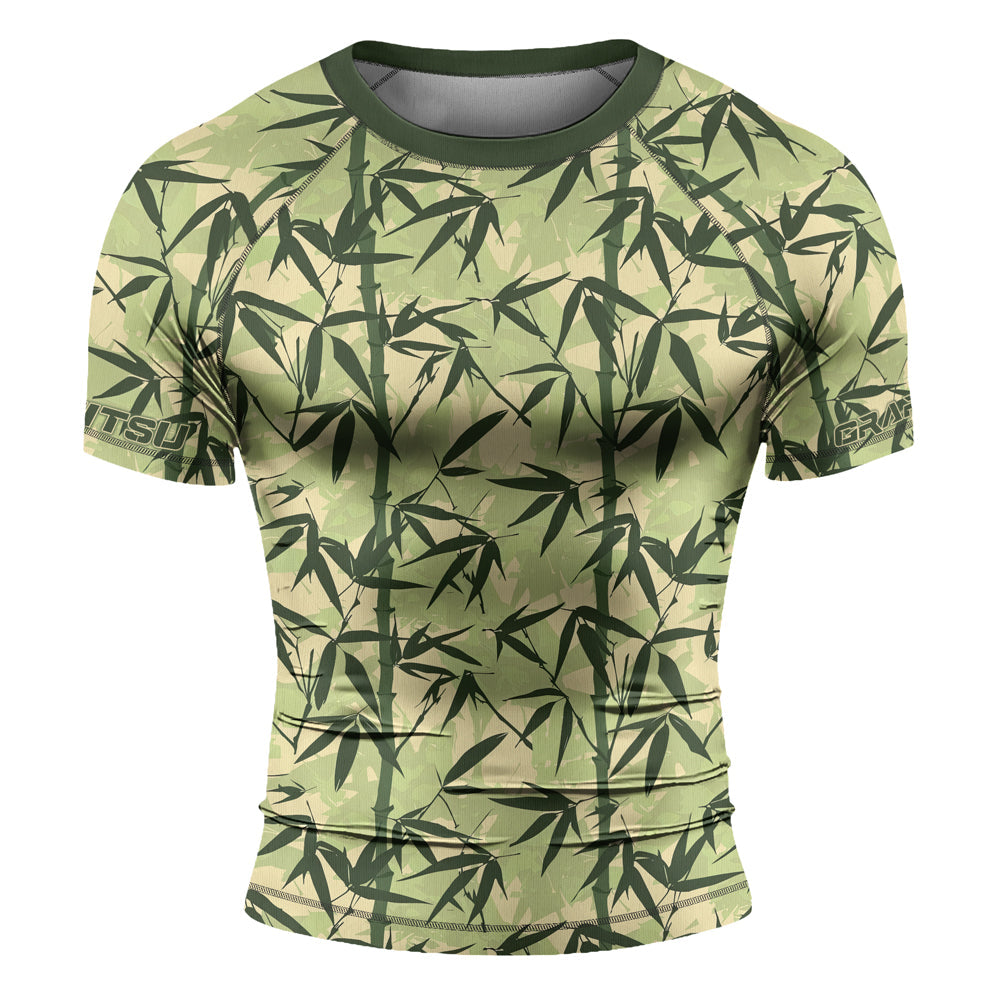 Rashninja Camouflage Bamboo Leaf Blend Men's Short Sleeve Rash Guard