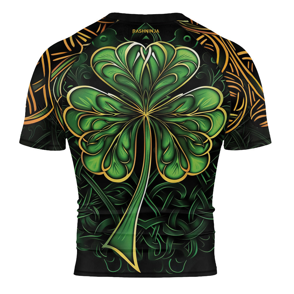 Rashninja Irish Celtic Clover Men's Short Sleeve Rash Guard – St. Patrick's Day Edition