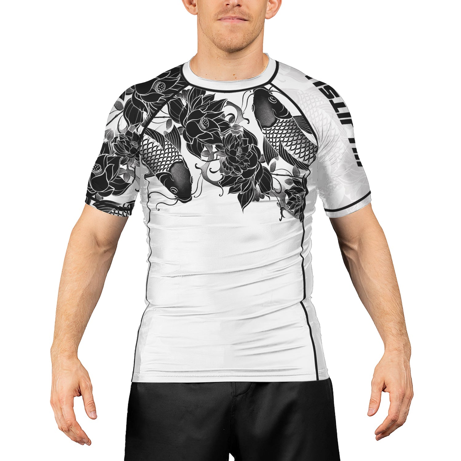 Rashninja Samurai Koi Harmony Men's Short Sleeve Rash Guard