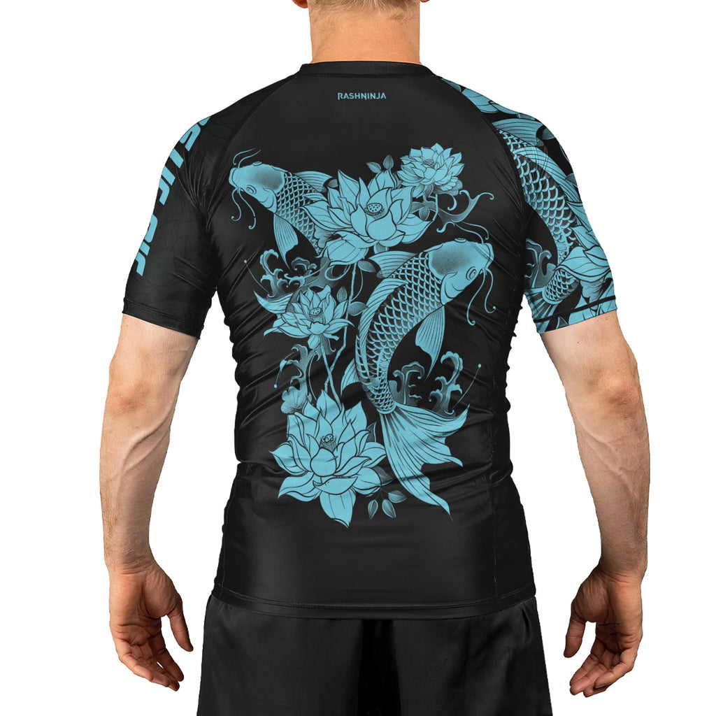 Rashninja Samurai Koi Harmony Men's Short Sleeve Rash Guard