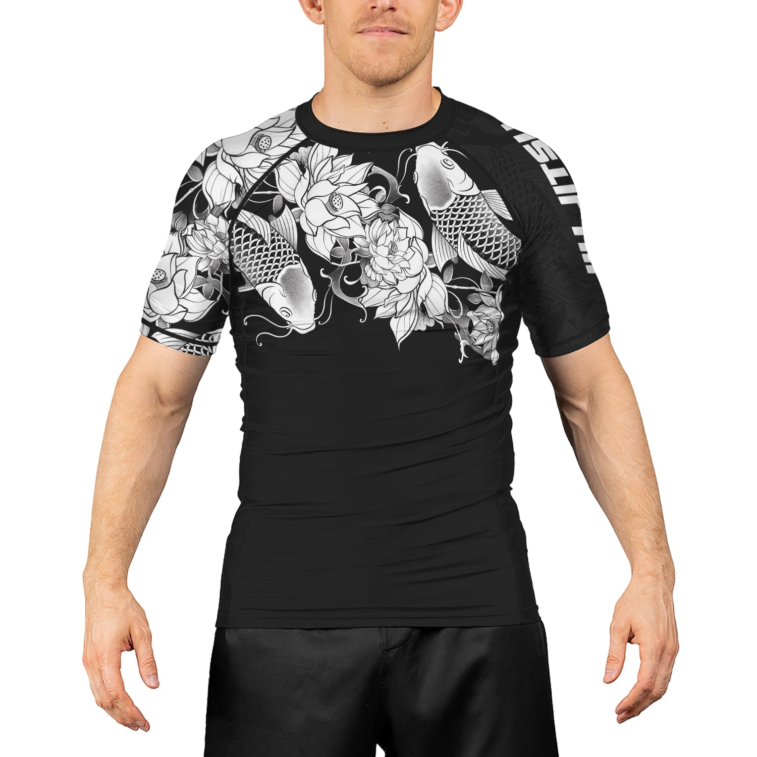 Rashninja Samurai Koi Harmony Men's Short Sleeve Rash Guard