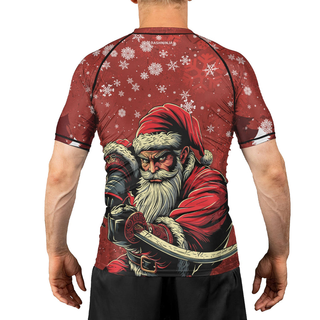 Rashninja Christmas Badass Santa Men's Short Sleeve Rash Guard