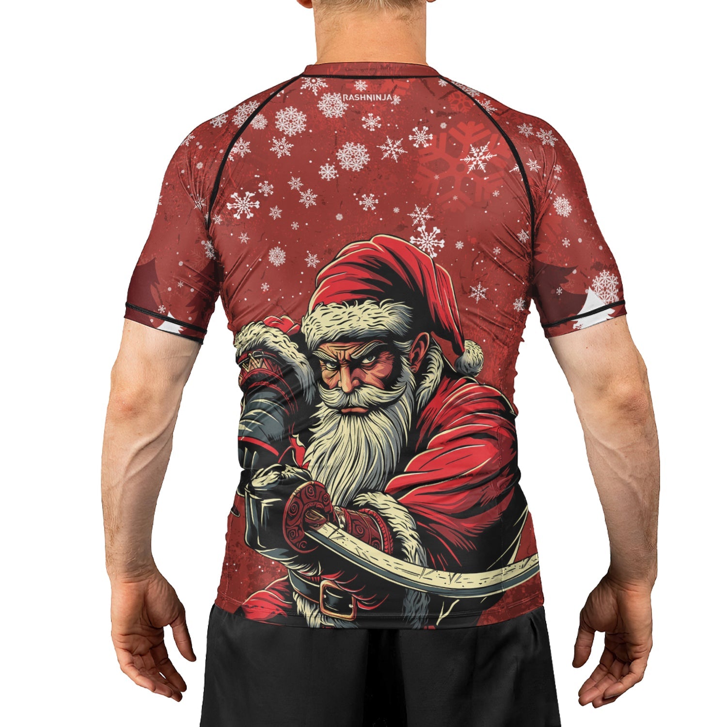 Rashninja Christmas Badass Santa Men's Short Sleeve Rash Guard