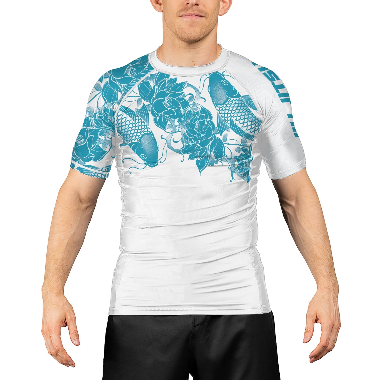 Rashninja Samurai Koi Harmony Men's Short Sleeve Rash Guard
