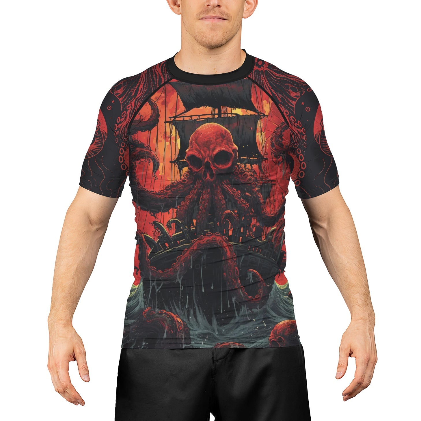 Rashninja Octopus Havoc Men's Short Sleeve Rash Guard
