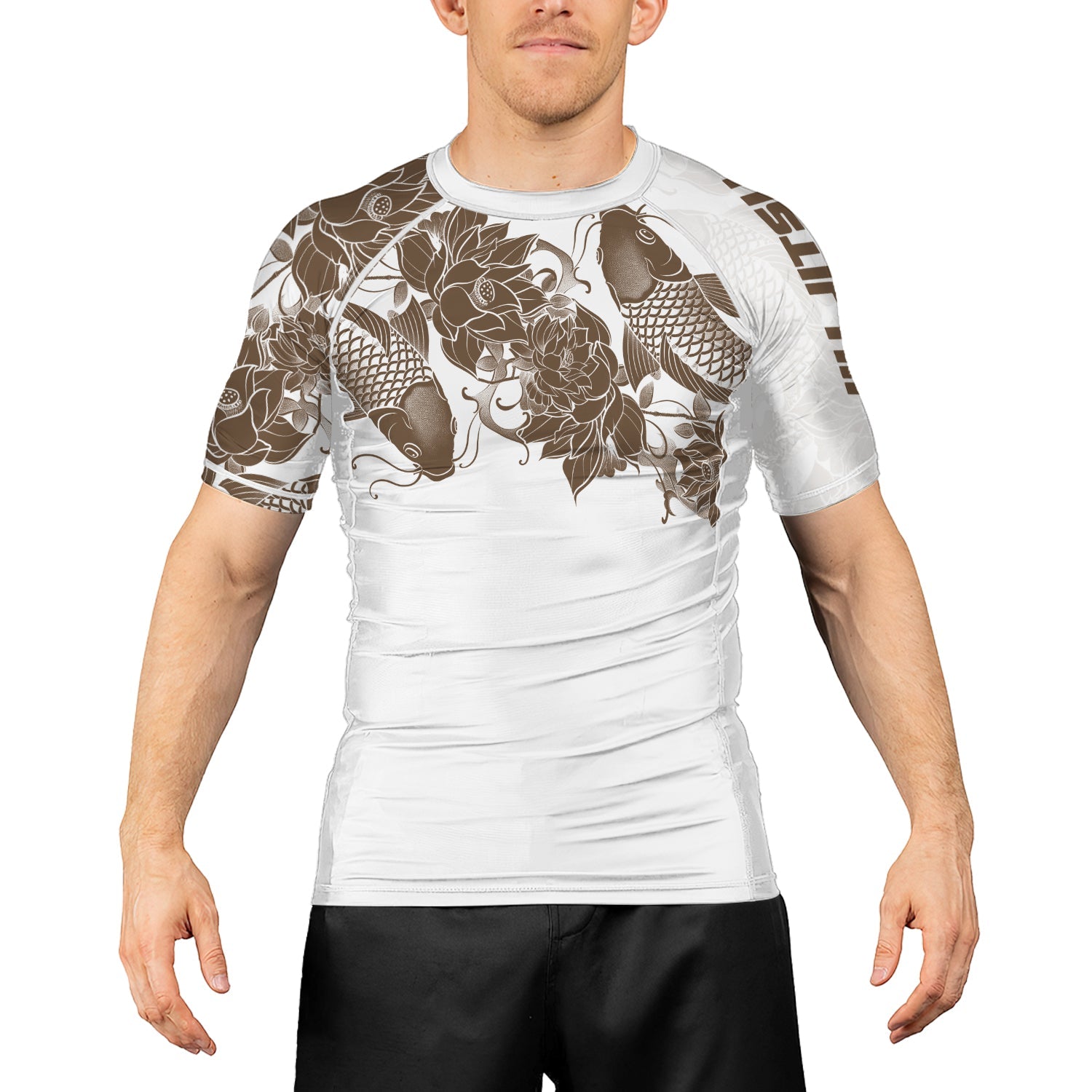 Rashninja Samurai Koi Harmony Men's Short Sleeve Rash Guard