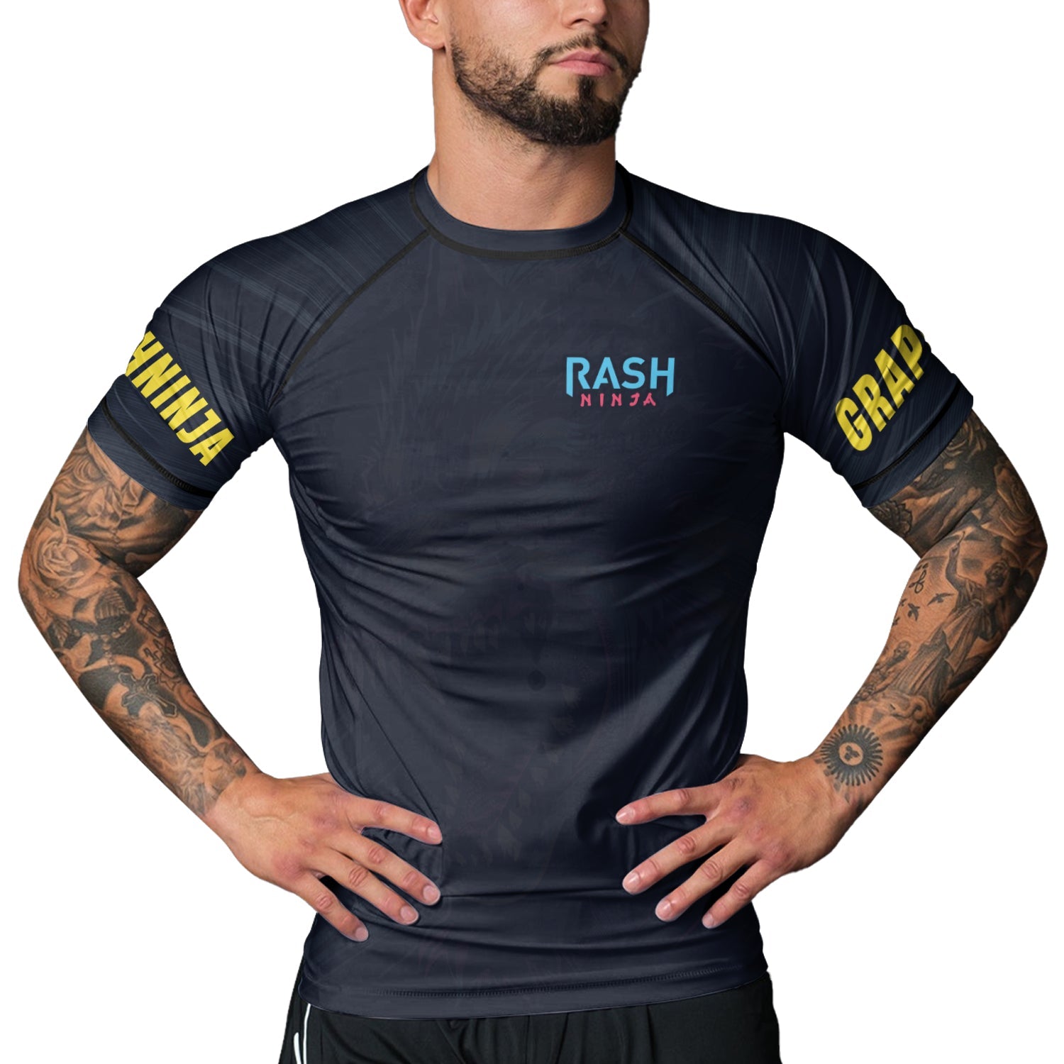 Rashninja Wolf Forest Guardian Men's Short Sleeve Rash Guard