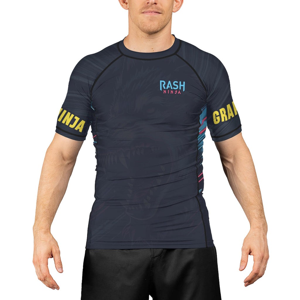 Rashninja Wolf Forest Guardian Men's Short Sleeve Rash Guard