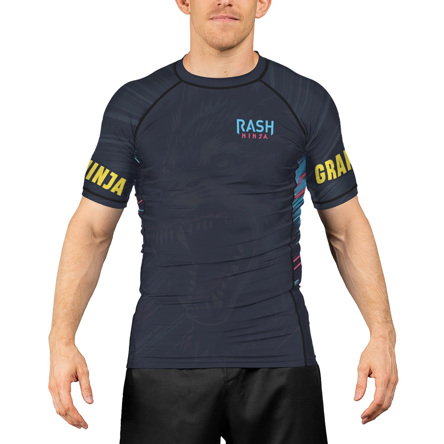 Rashninja Wolf Forest Guardian Men's Short Sleeve Rash Guard