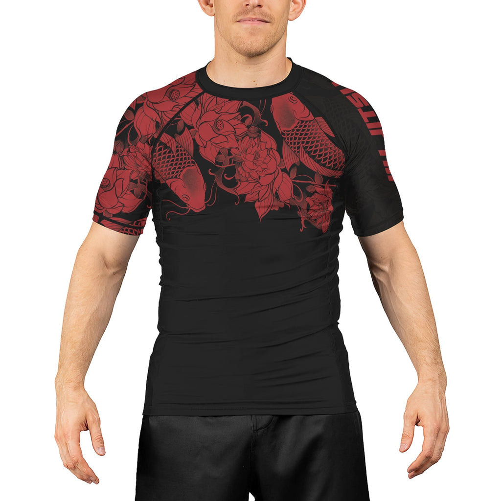 Rashninja Samurai Koi Harmony Men's Short Sleeve Rash Guard