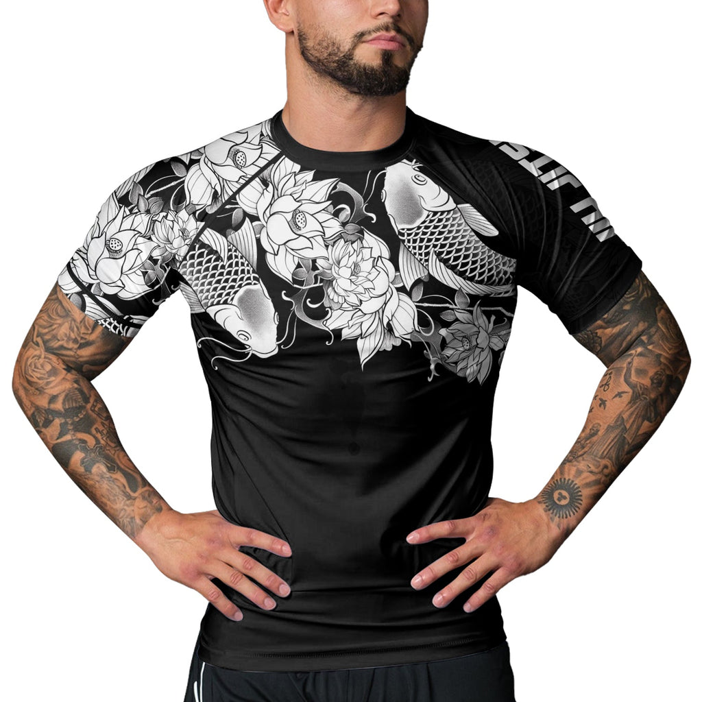 Rashninja Samurai Koi Harmony Men's Short Sleeve Rash Guard