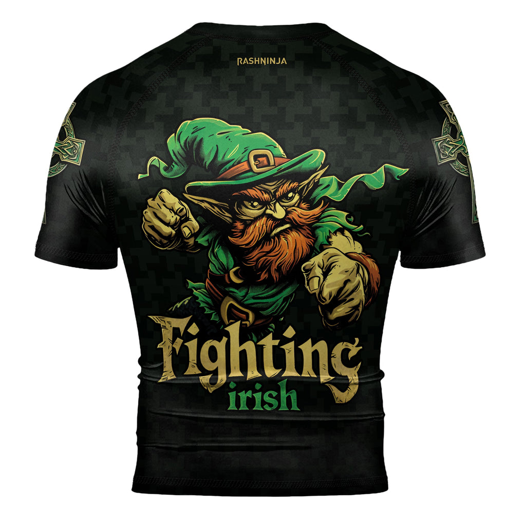 Rashninja Fighting Irish Leprechaun Men's Short Sleeve Rash Guard