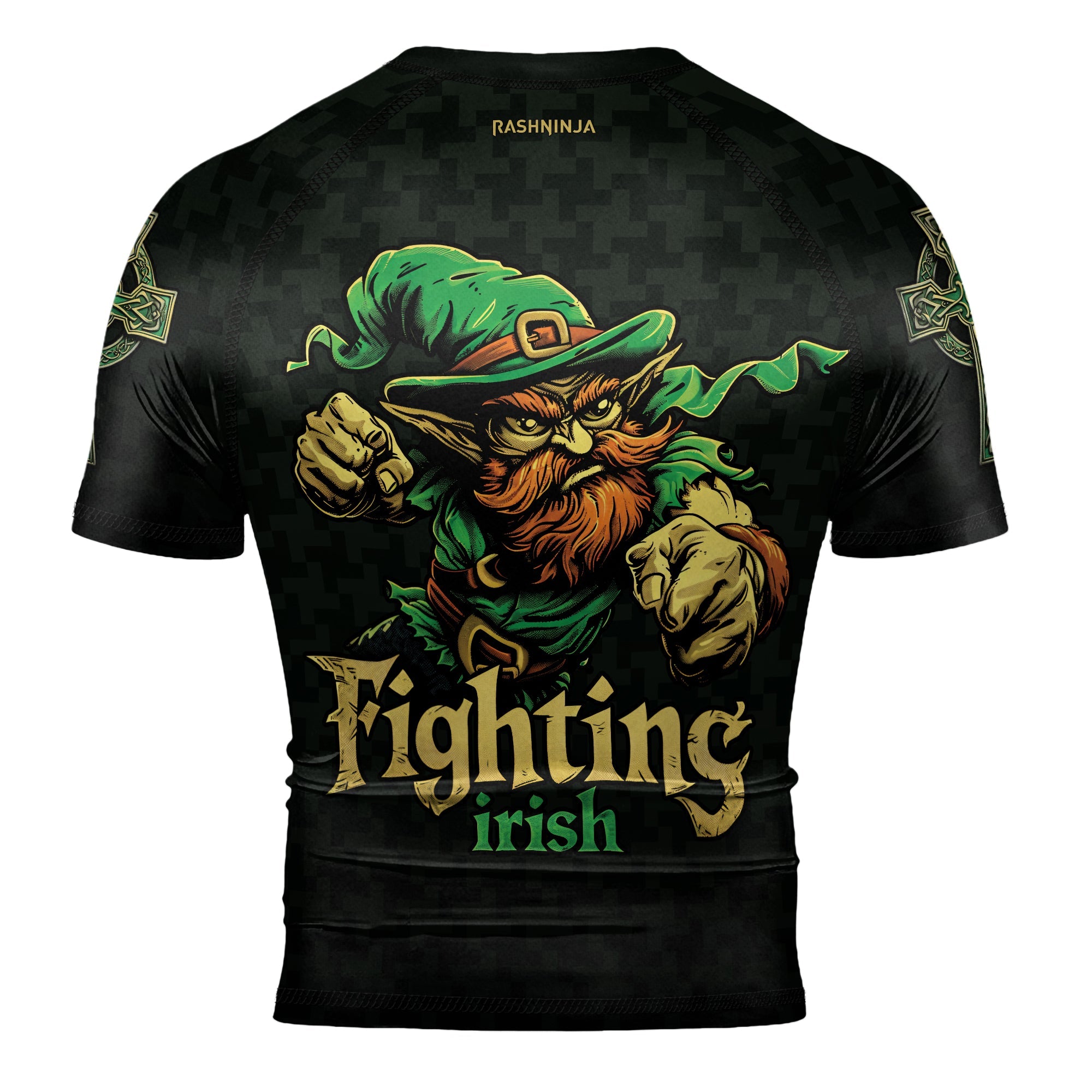 Rashninja Fighting Irish Leprechaun Men's Short Sleeve Rash Guard