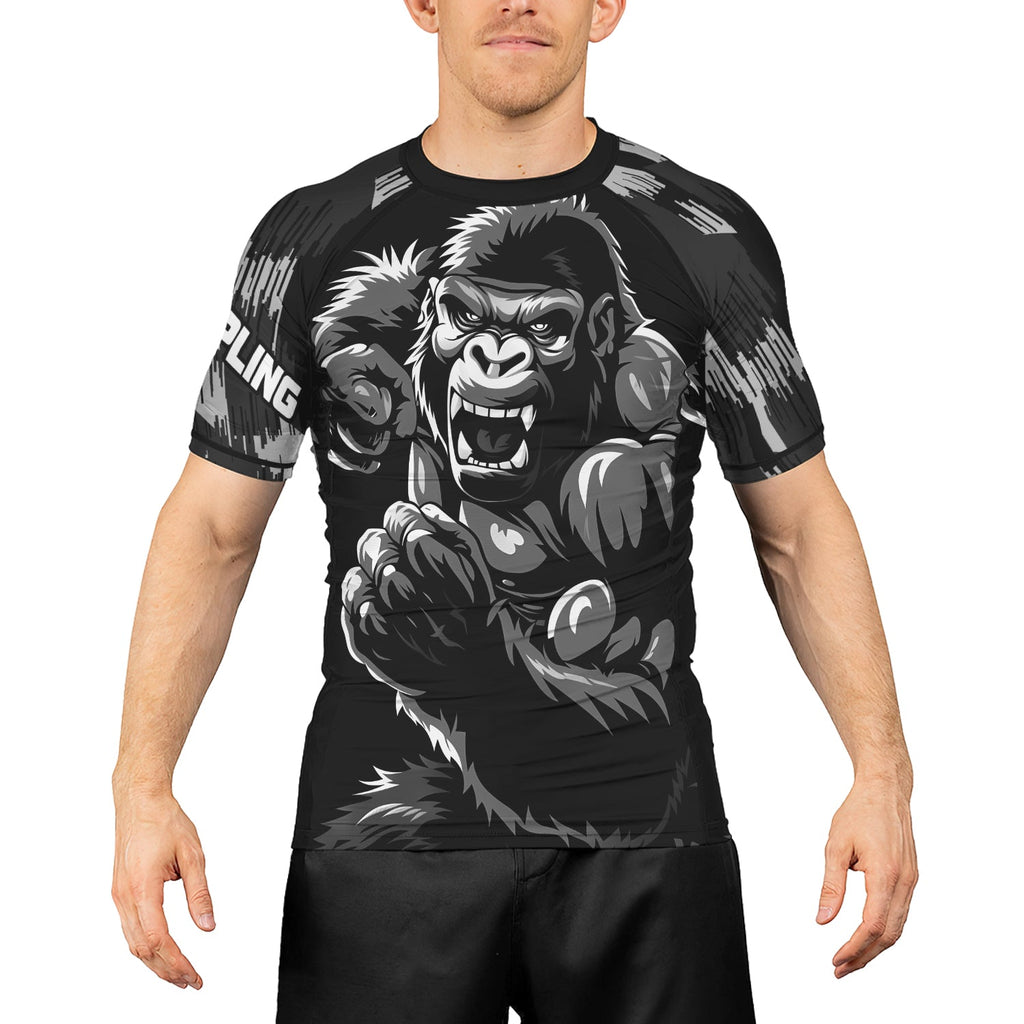 Rashninja Gorilla Roar Dominator Men's  Short Sleeve Rash Guard