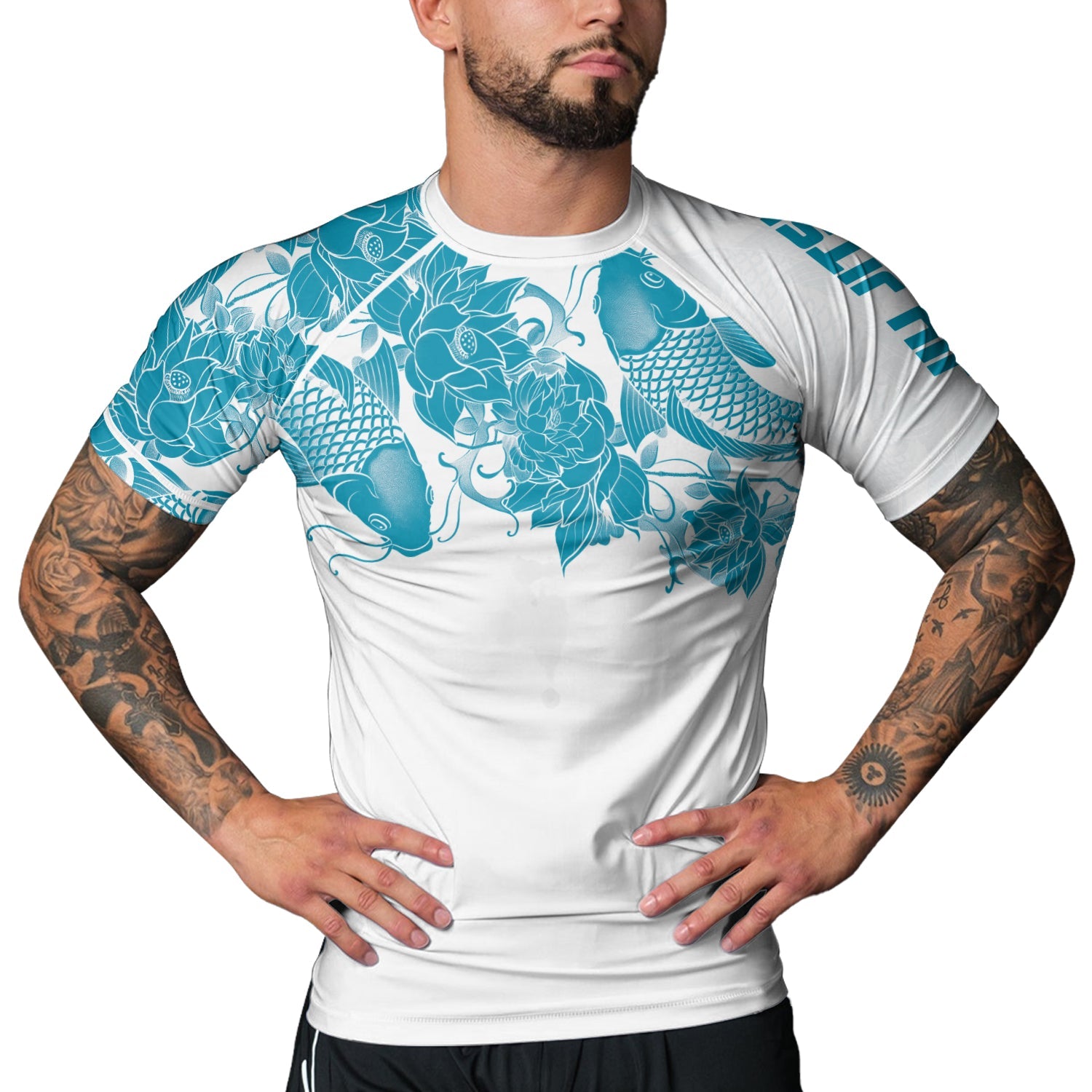 Rashninja Samurai Koi Harmony Men's Short Sleeve Rash Guard