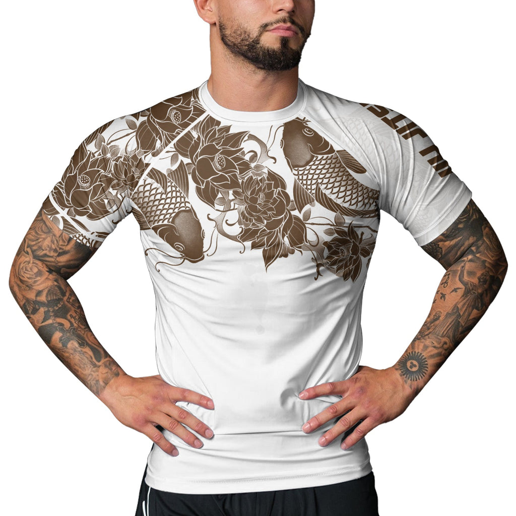 Rashninja Samurai Koi Harmony Men's Short Sleeve Rash Guard