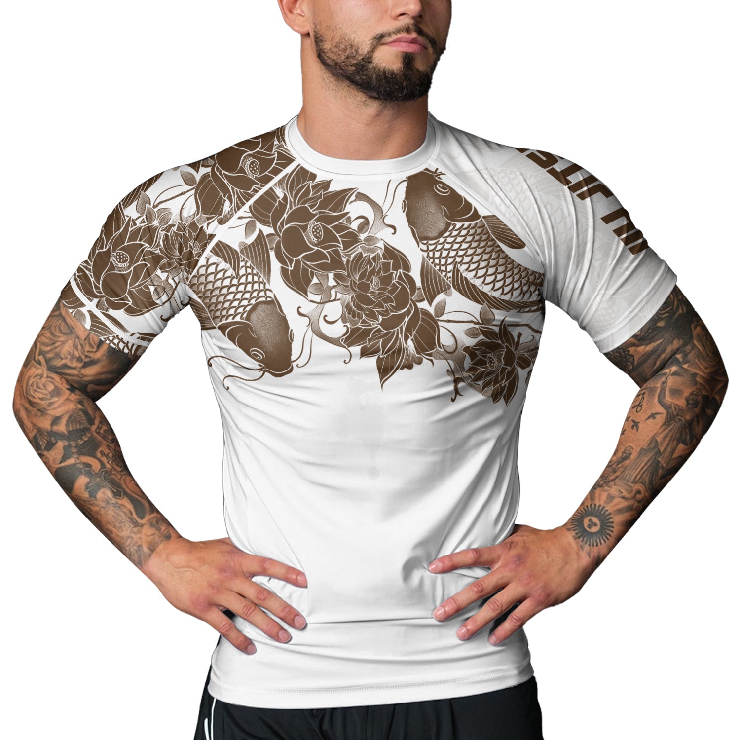 Rashninja Samurai Koi Harmony Men's Short Sleeve Rash Guard