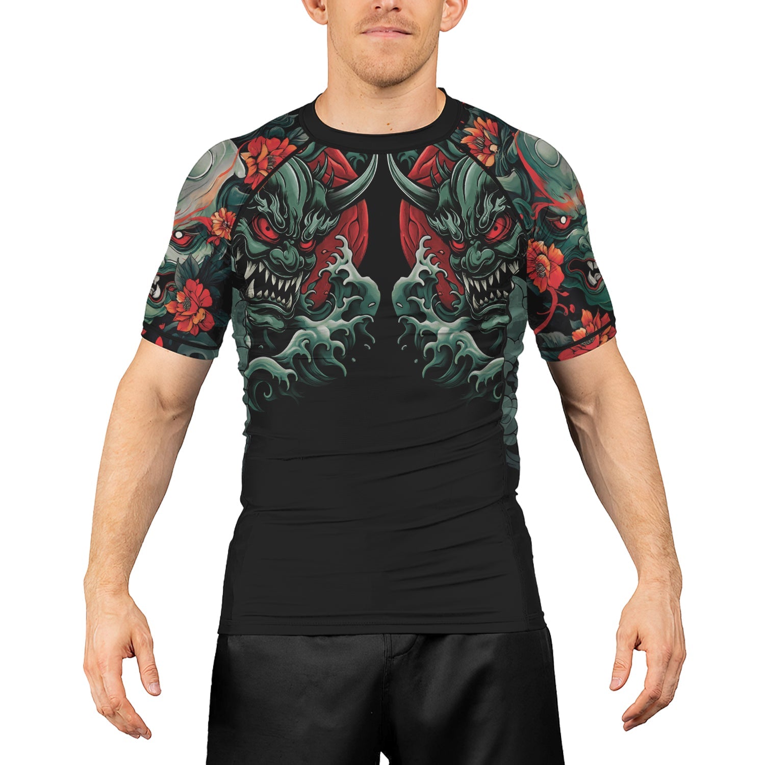 Rashninja Samurai Oni Wrath Men's Short Sleeve Rash Guard