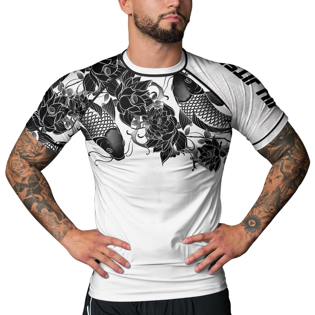 Rashninja Samurai Koi Harmony Men's Short Sleeve Rash Guard