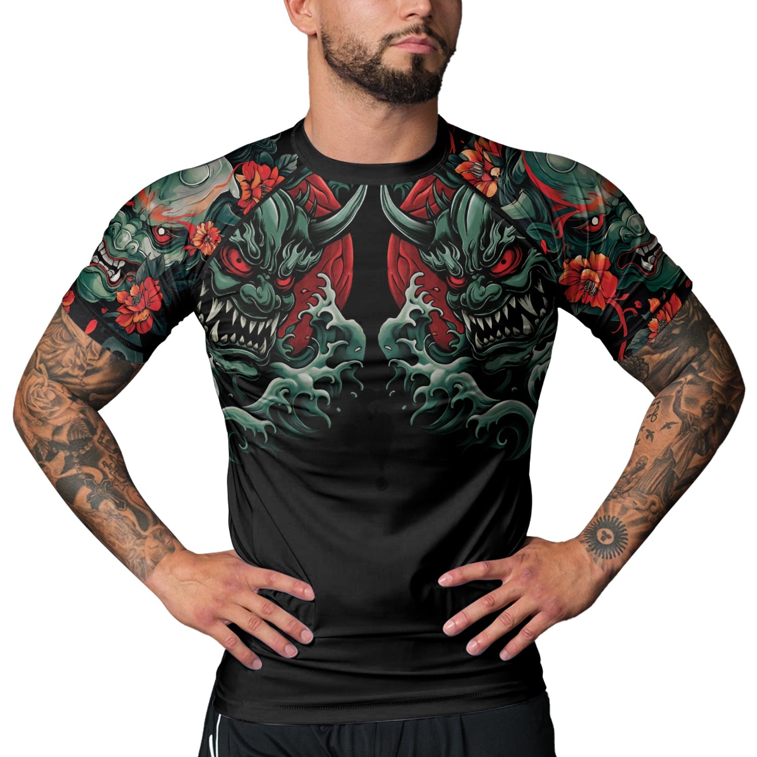 Rashninja Samurai Oni Wrath Men's Short Sleeve Rash Guard