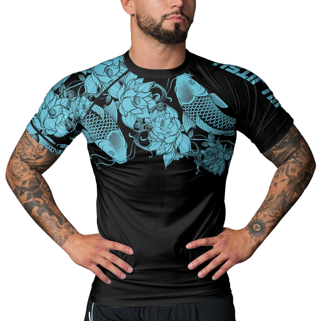 Rashninja Samurai Koi Harmony Men's Short Sleeve Rash Guard