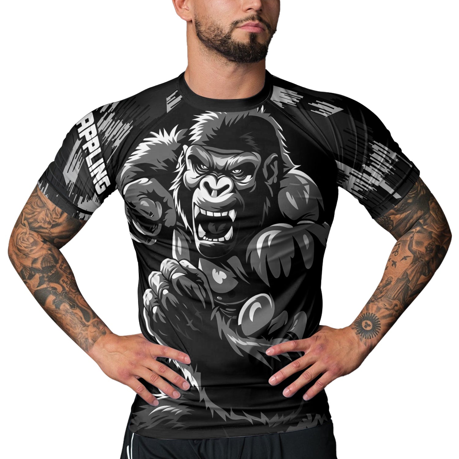 Rashninja Gorilla Roar Dominator Men's  Short Sleeve Rash Guard