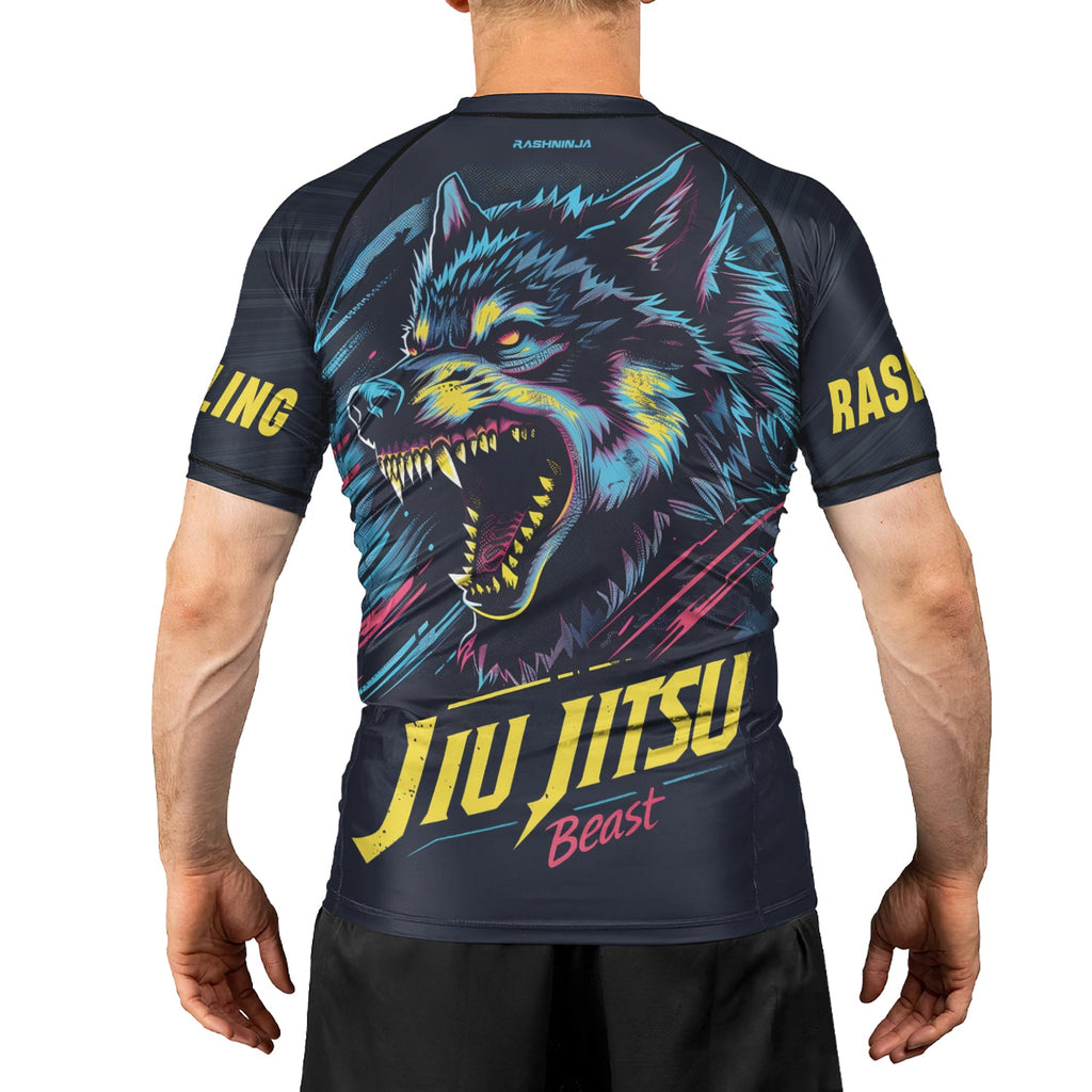 Rashninja Wolf Forest Guardian Men's Short Sleeve Rash Guard