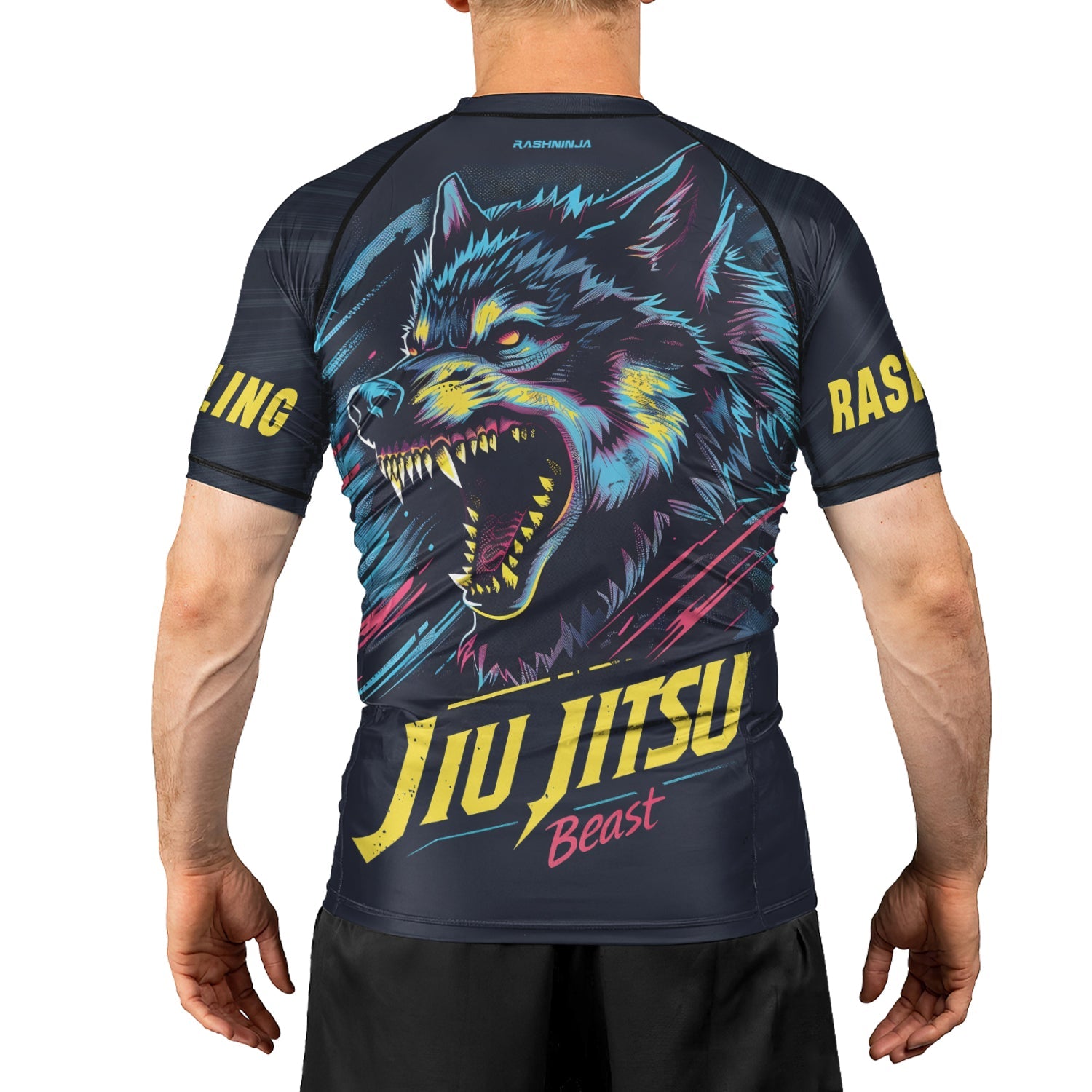 Rashninja Wolf Forest Guardian Men's Short Sleeve Rash Guard