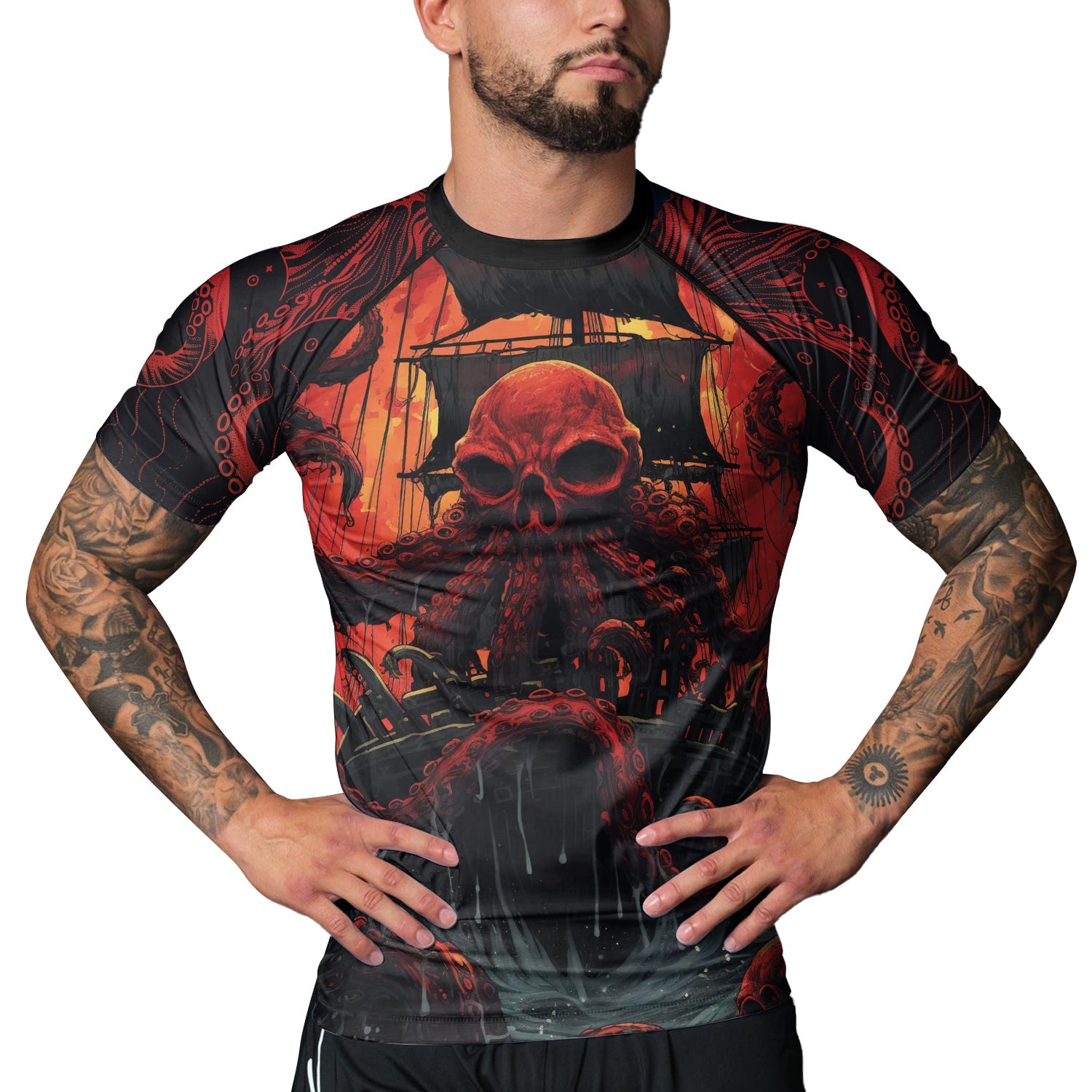 Rashninja Octopus Havoc Men's Short Sleeve Rash Guard
