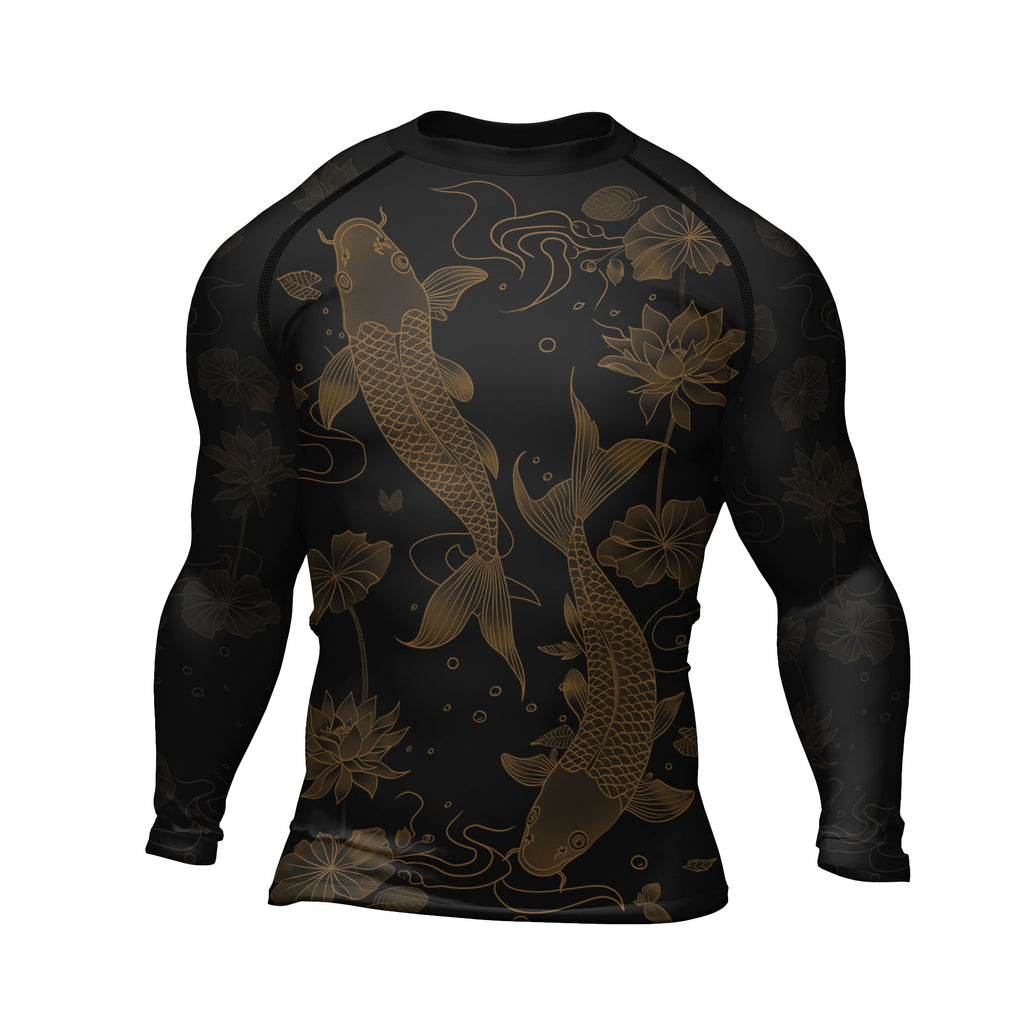 Rashninja Koi Lotus Flow Men's Long Sleeve Rash Guard