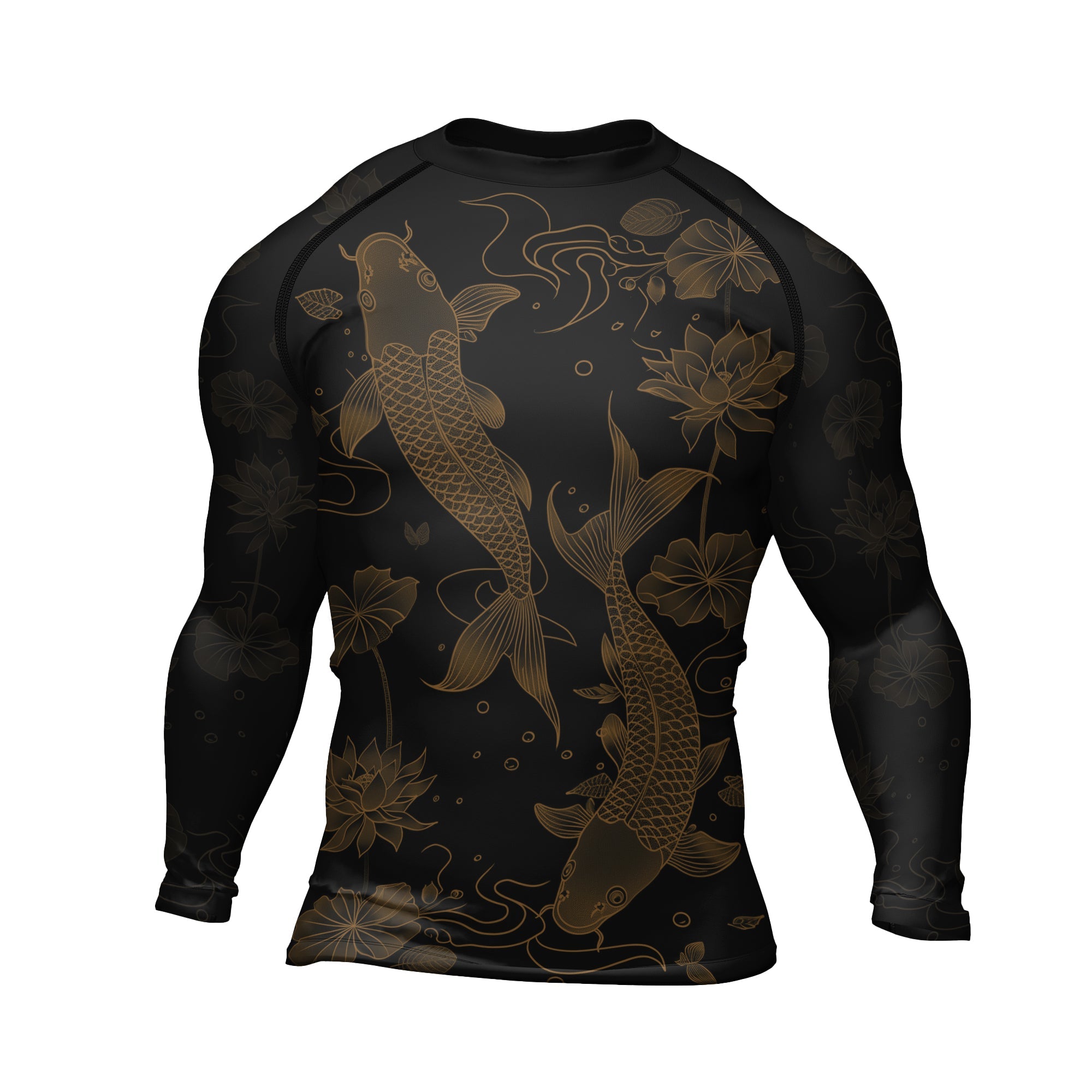 Rashninja Koi Lotus Flow Men's Long Sleeve Rash Guard