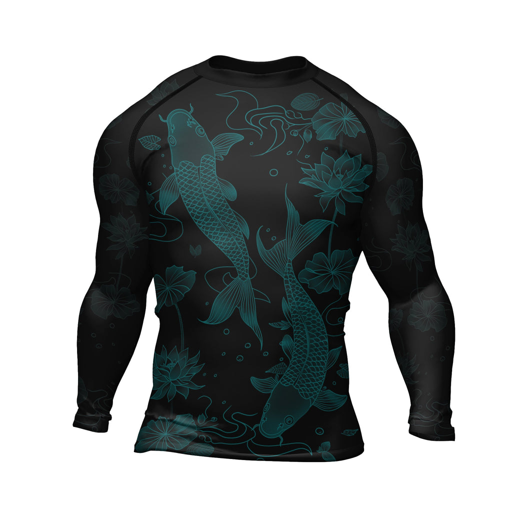 Rashninja Koi Lotus Flow Men's Long Sleeve Rash Guard