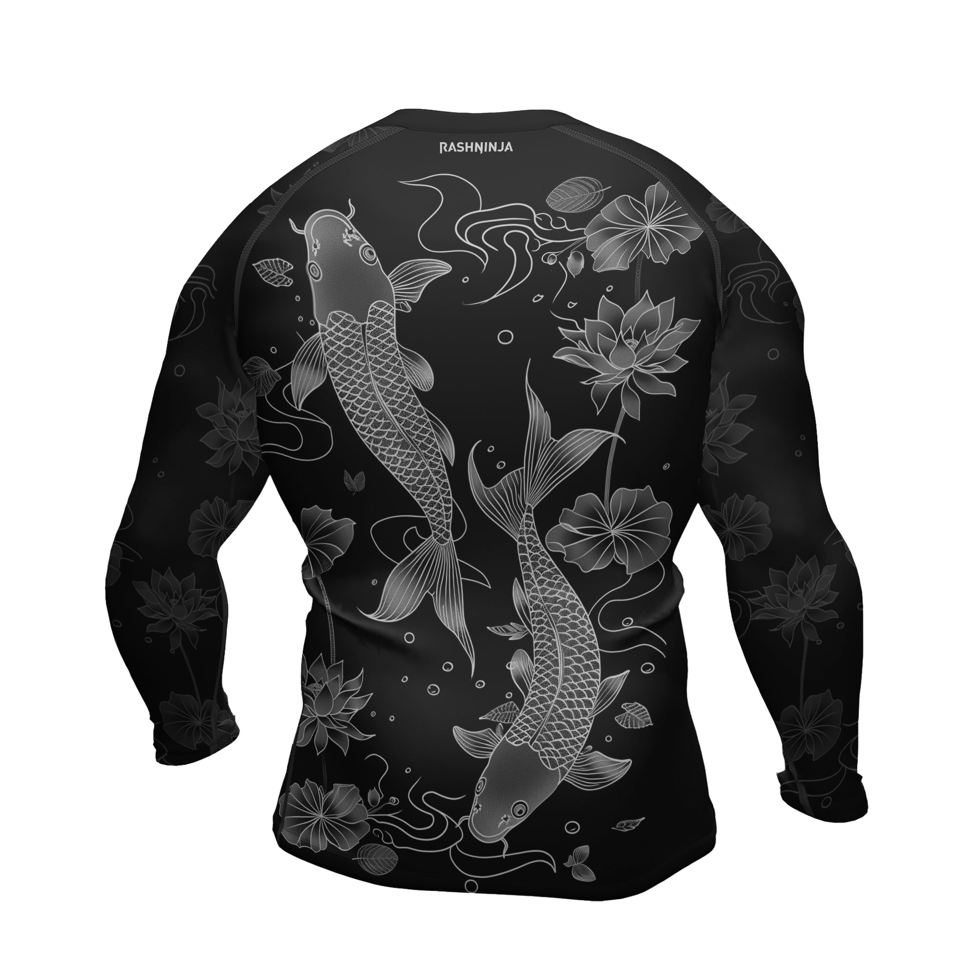 Rashninja Koi Lotus Flow Men's Long Sleeve Rash Guard