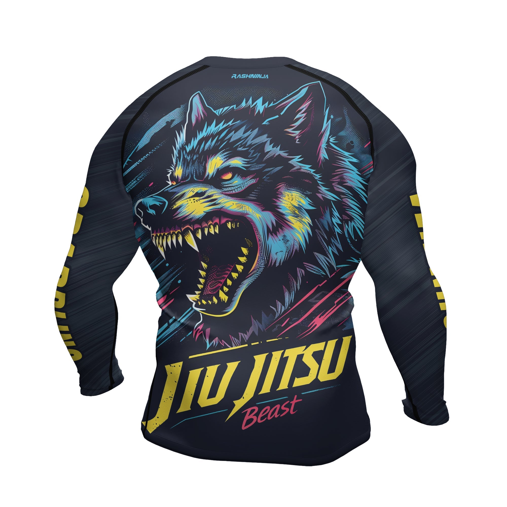 Rashninja Wolf Forest Guardian Men's Long Sleeve Rash Guard