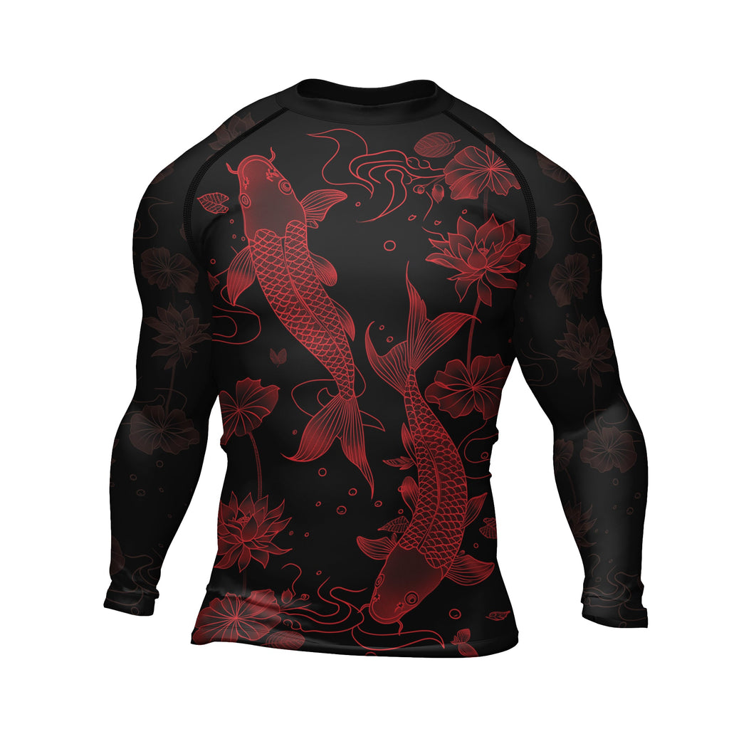 Rashninja Koi Lotus Flow Men's Long Sleeve Rash Guard
