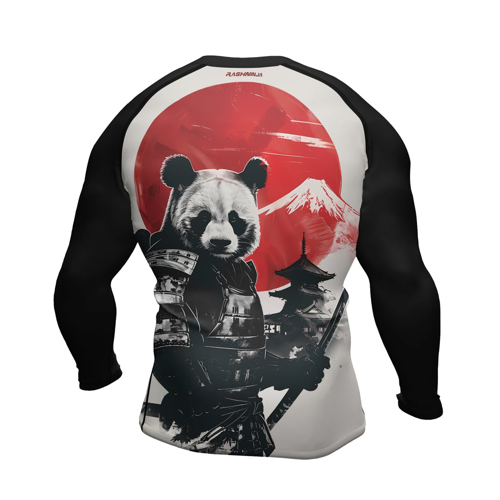 Rashninja Panda Samurai Sunset Men's Long Sleeve Rash Guard
