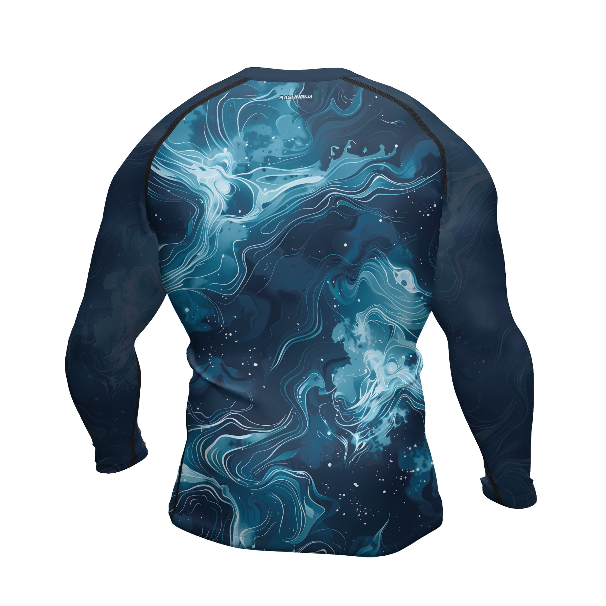 Rashninja Cyber Storm Blue Men's Long Sleeve Rash Guard