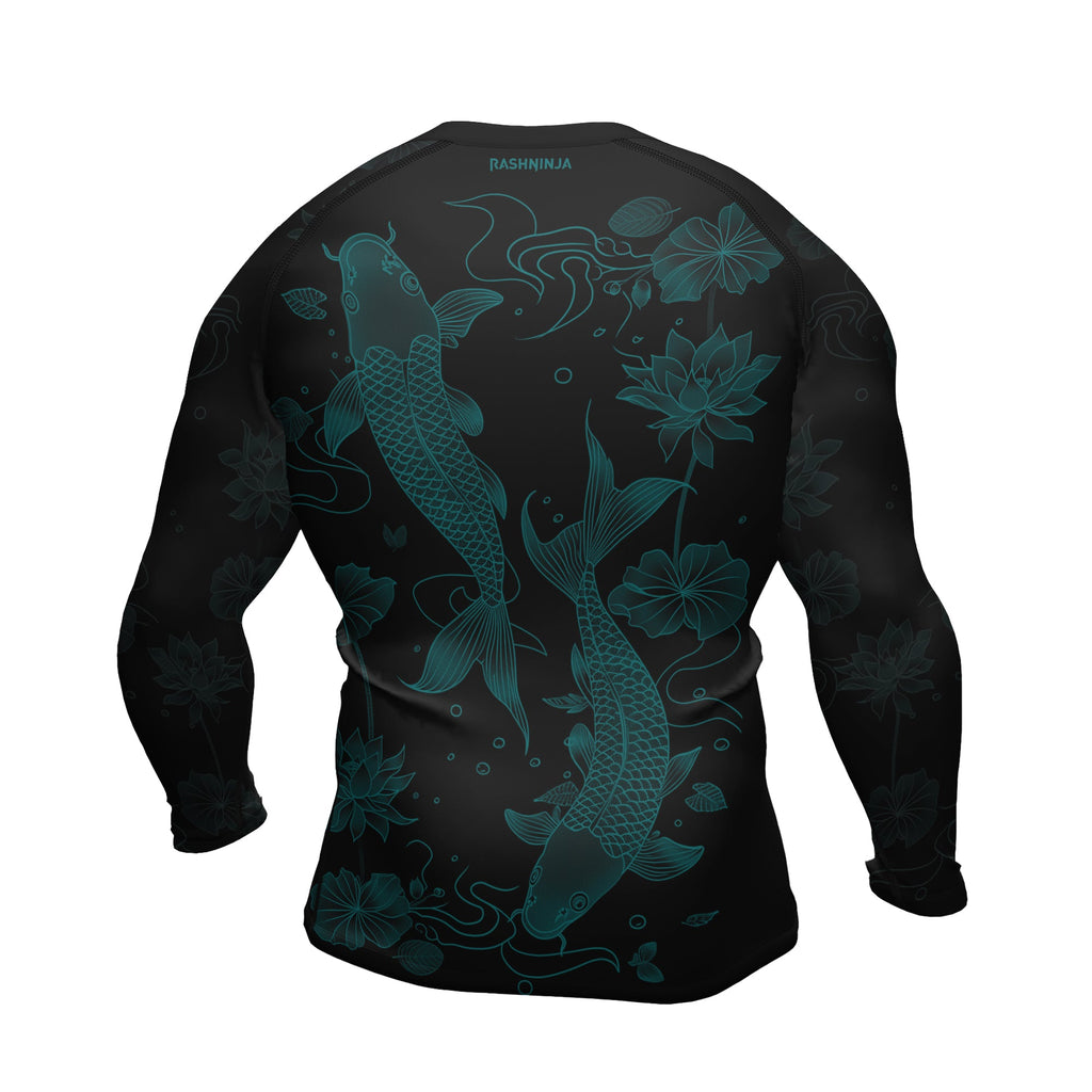 Rashninja Koi Lotus Flow Men's Long Sleeve Rash Guard