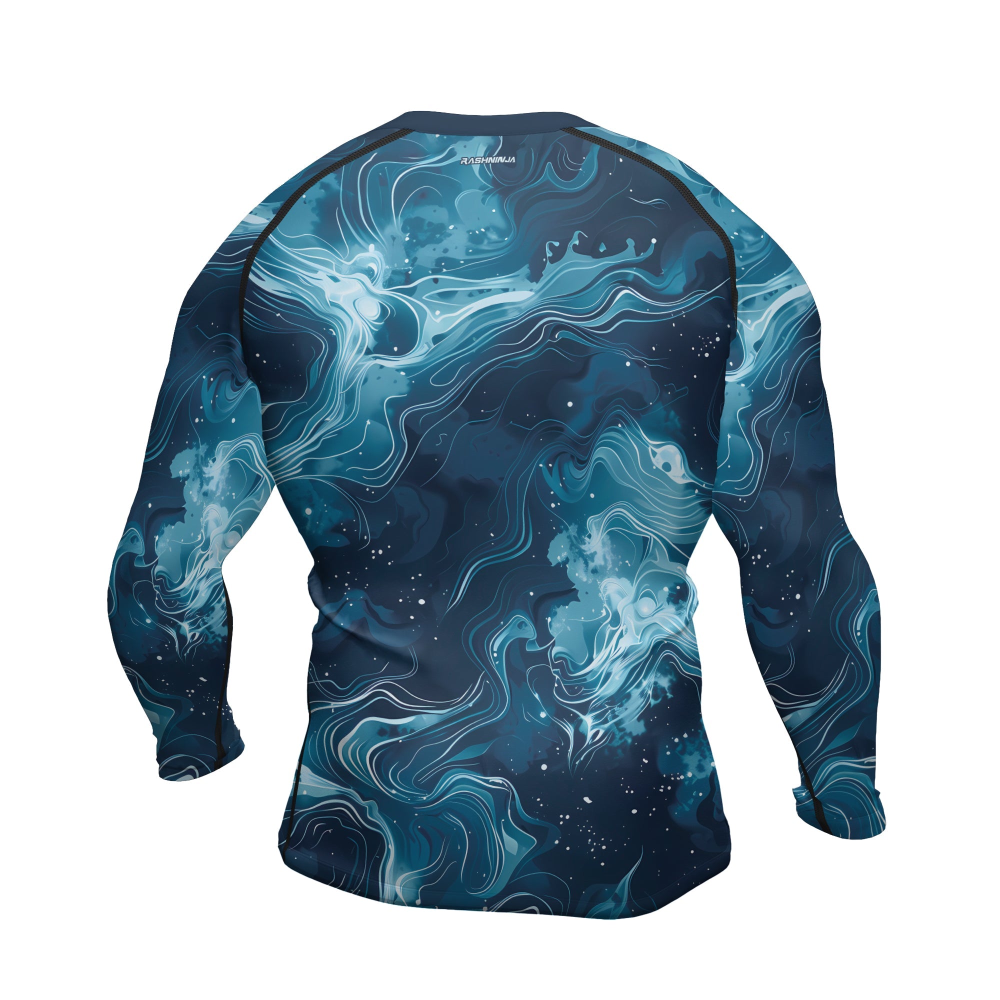Rashninja Cyber Storm Blue Men's Long Sleeve Rash Guard
