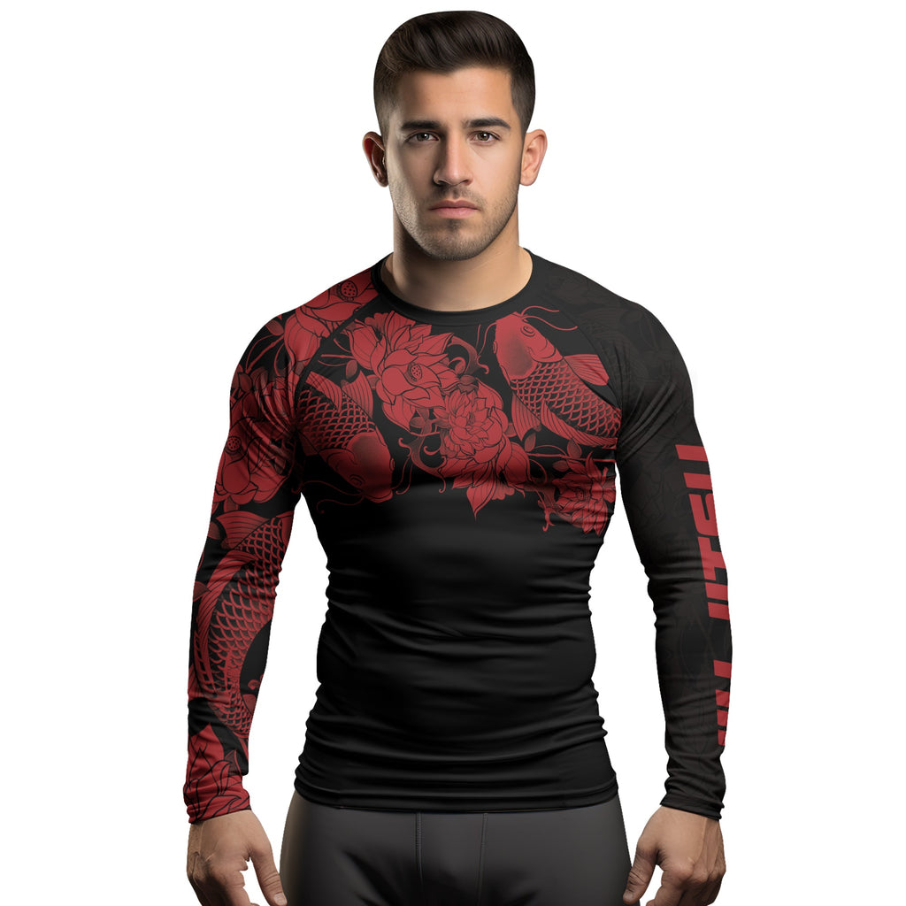 Rashninja Samurai Koi Harmony Men's Long Sleeve Rash Guard
