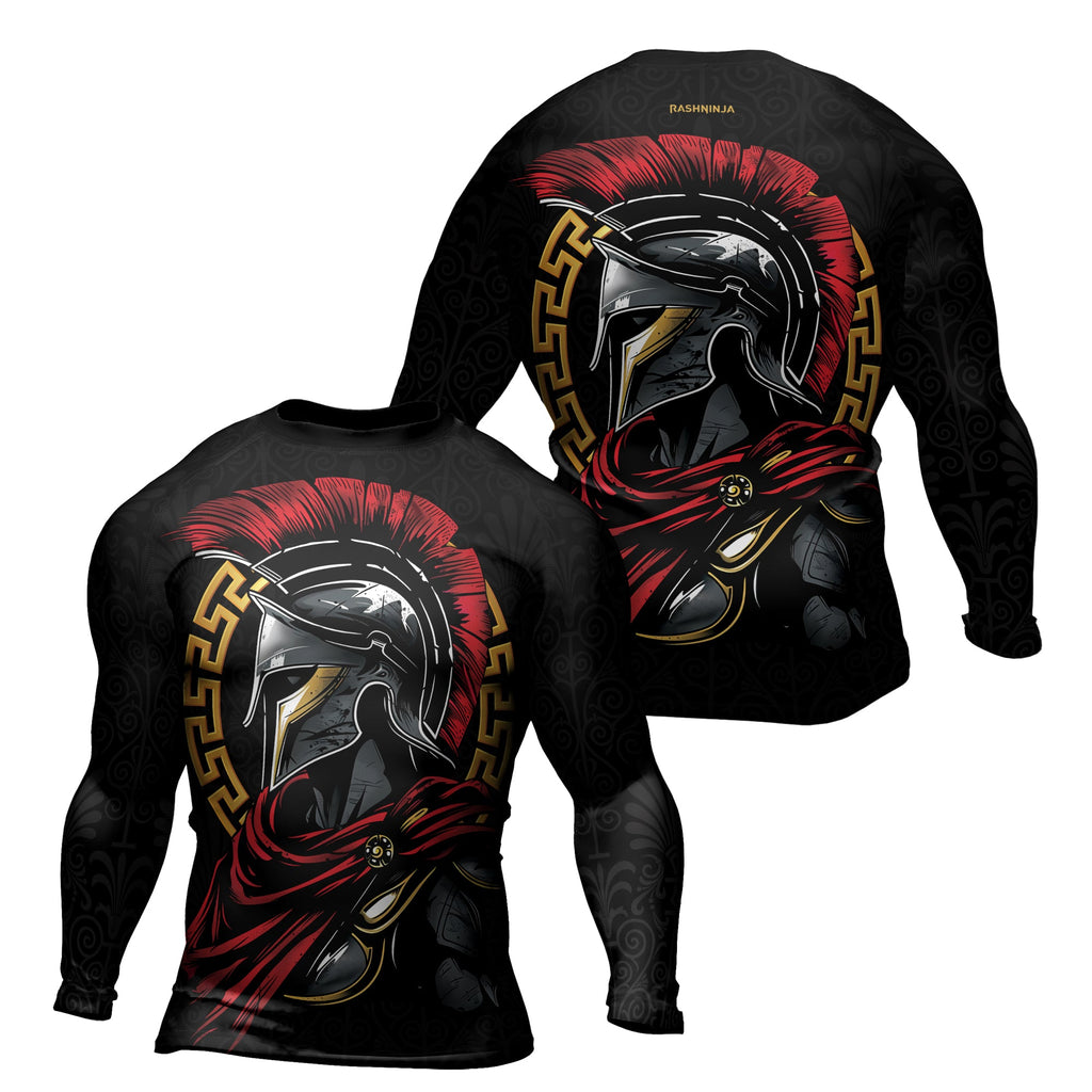 Rashninja Spartan Spear Pattern Men's Long Sleeve Rash Guard