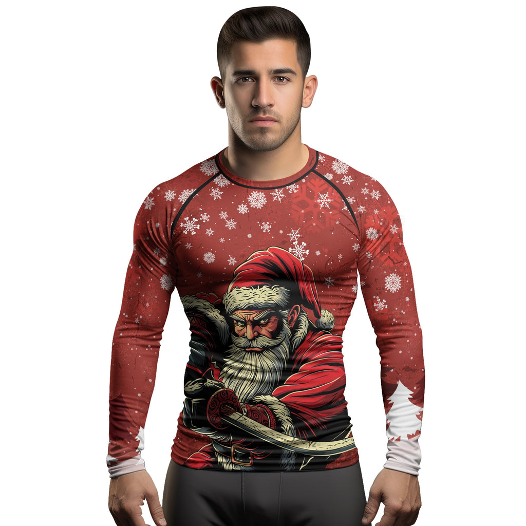 Rashninja Christmas Badass Santa Men's Long Sleeve Rash Guard