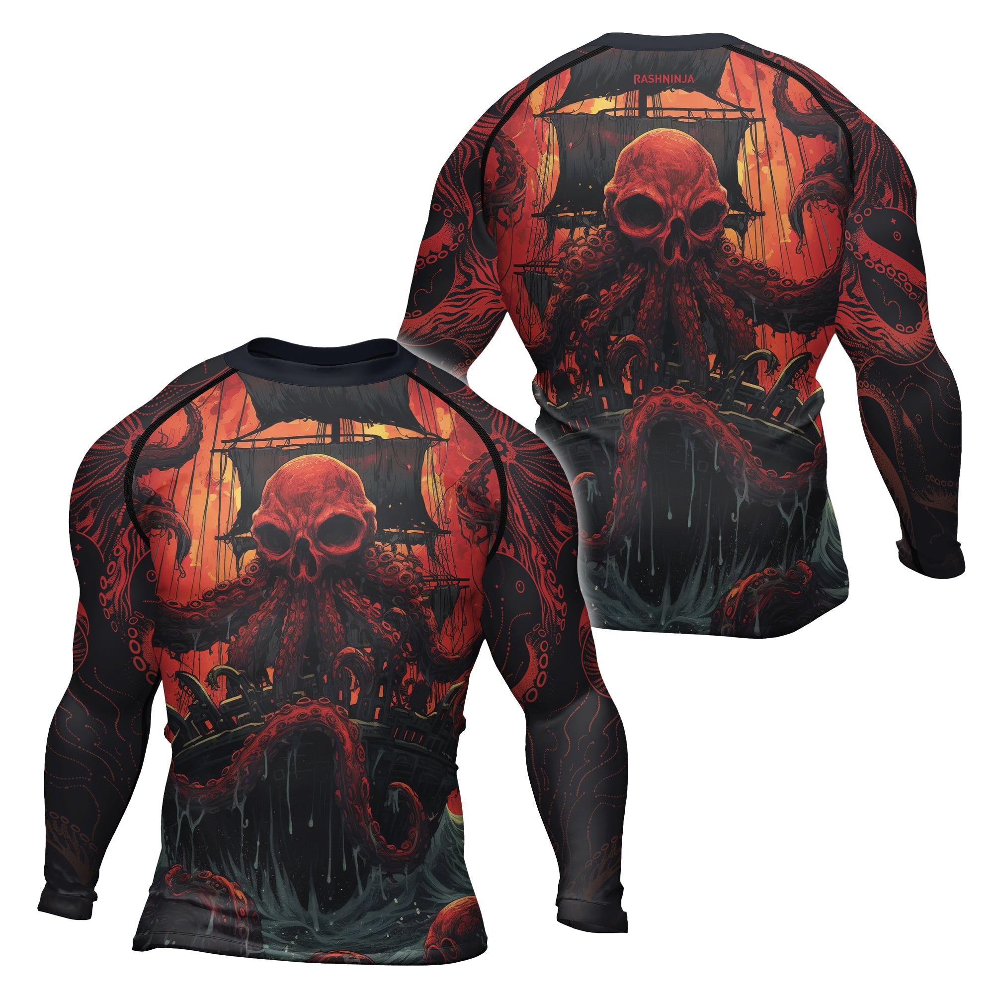 Rashninja Octopus Havoc Men's Long Sleeve Rash Guard