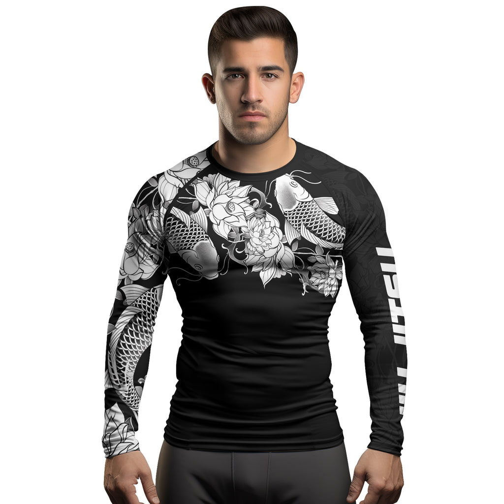 Rashninja Samurai Koi Harmony Men's Long Sleeve Rash Guard