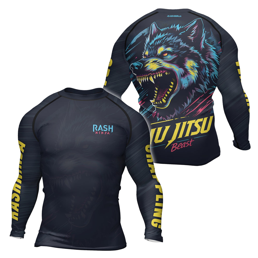 Rashninja Wolf Forest Guardian Men's Long Sleeve Rash Guard